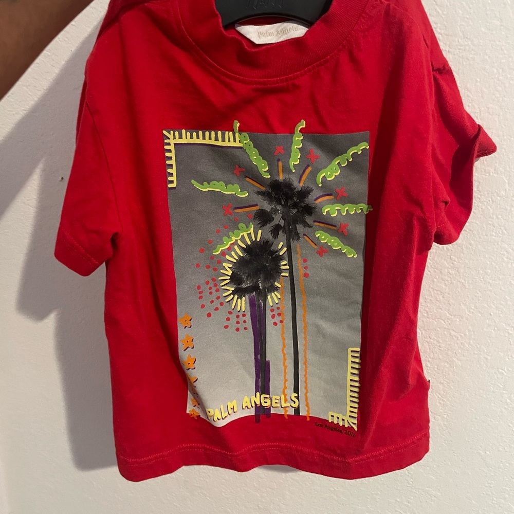 Palm Angels Kids Red Graphic T-Shirt